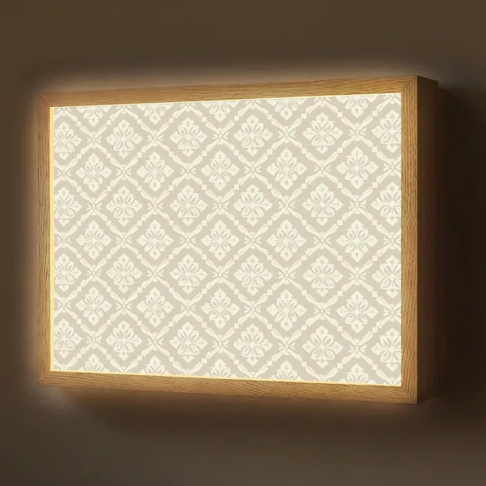 Floraal - Ornament - Beige Light Box met batterij (Wandlamp) middel 907 -z3d_website