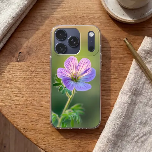Bloem - Close up - Paars Telefoonhoesje iPhone 17 Pro klein -sfeer1