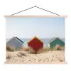 Strand - Huisjes - Kleurrijk - Duinen textielposter latten blank klein -3d