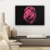 Leeuw - Zwart - Roze - Neon canvas 2cm klein -sfeer6