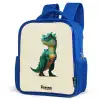Dino - Dier - Groen Kinderrugzak - Blauw middel -schuin