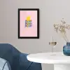 Blah - Bliksem - Roze fotolijst zwart zonder passe partout klein -sfeer4