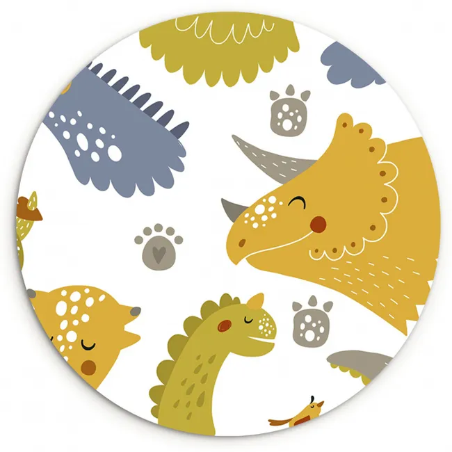 Dinosaurus - Patronen - Jongens - Dino - Kinderen Wandcirkel kunststof plaat 5mm dik klein -3d