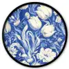 Bloemen - Delfts Blauw - Patroon - Tulp Fotolijst rond zonder passe partout klein -3d