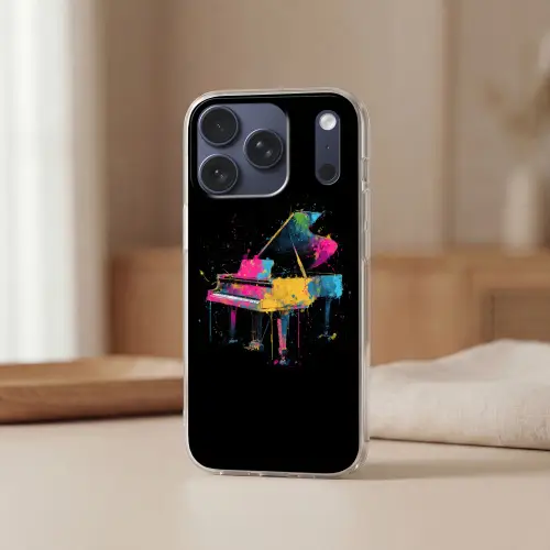 Piano - Kleurrijk - Verf - Modern Telefoonhoesje iPhone 17 Pro klein -sfeer2