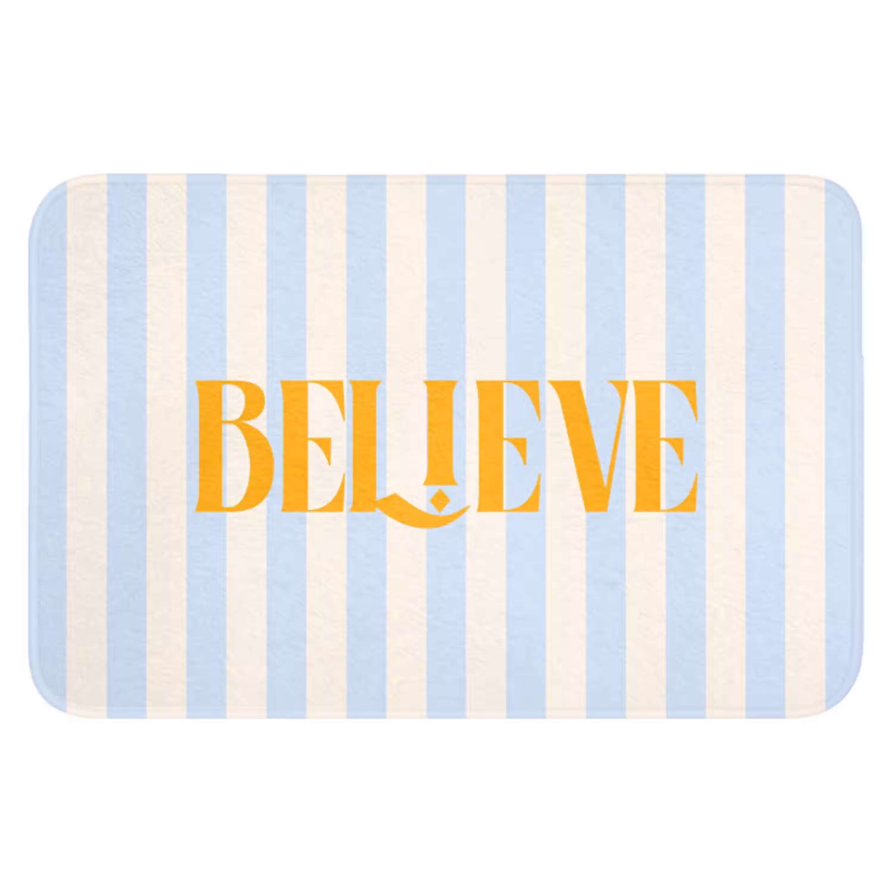 Oranje - Blauw - Strepen - Believe WCmat klein -3d