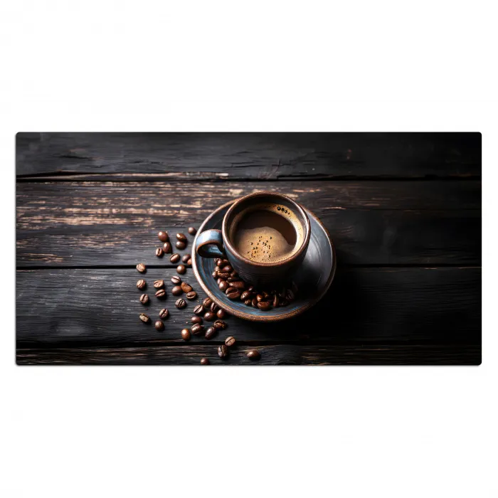 Kop - Koffie - Hout - Bonen Muismat XXL klein -3d_leeg