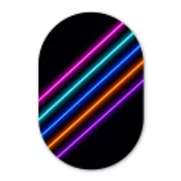 Esthetiek - Retro - Neon Wandcirkel Ovaal Forex klein -3d