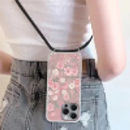 Pioenrozen - Vingerhoedskruid - Pink Hoesje iPhone 16 Pro Max met koord klein -sfeer5