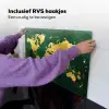 Wereldkaart - Groen - Goud Inductie beschemer met haakjes klein -ky-ophangen-nl
