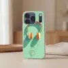 Koptelefoon - Oranje - Snoer - Minimalistisch Telefoonhoesje iPhone 17 Pro klein -sfeer2