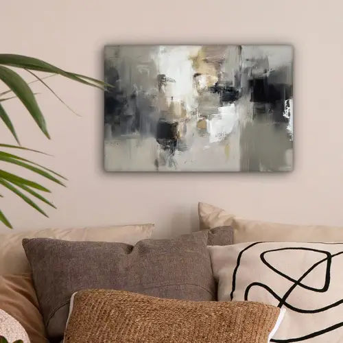 Kleurenpalet - Penseelstreken - Beige - Nevelig canvas 2cm klein -sfeer1