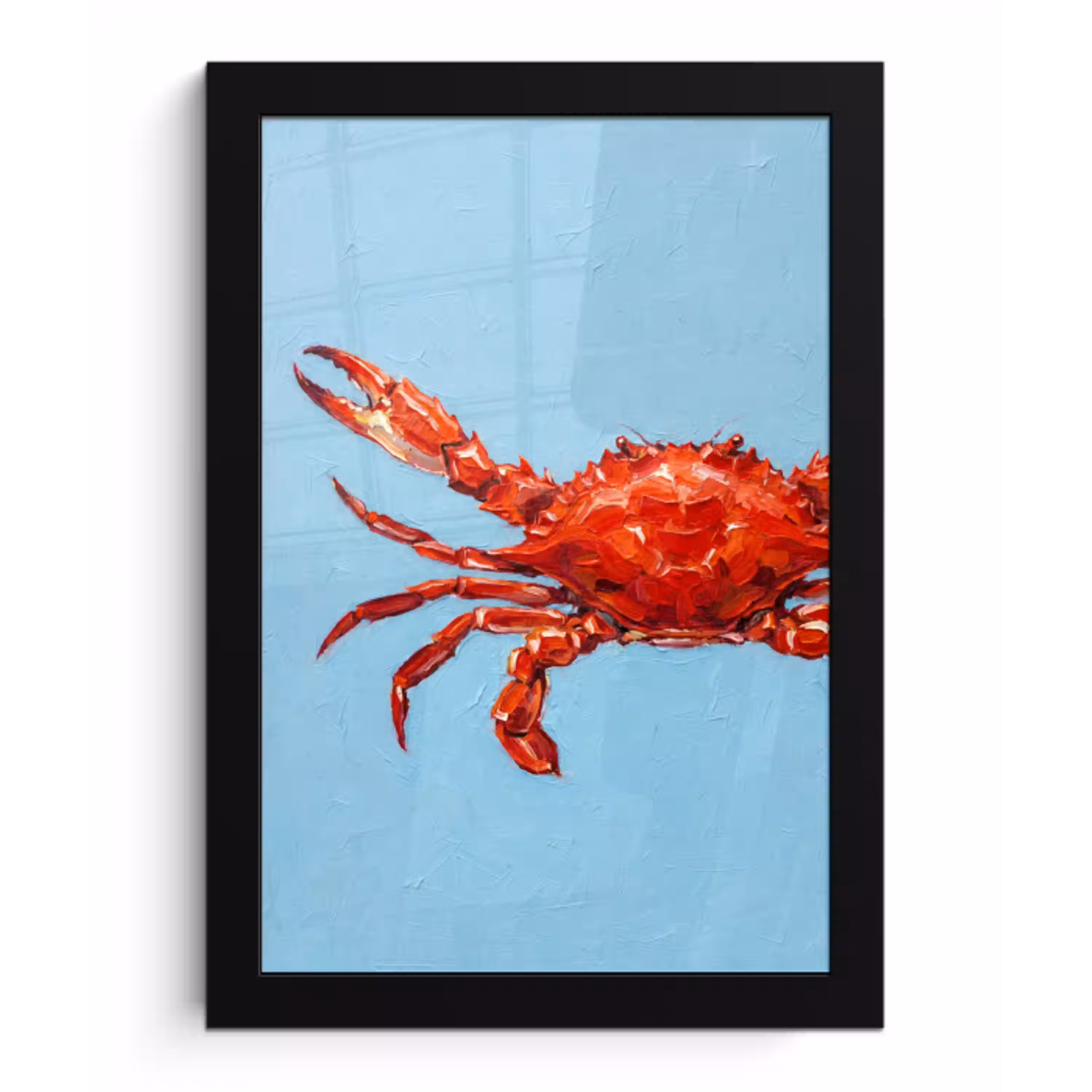 Krab - Zee - Dieren - Abstract - Rood fotolijst zwart zonder passe partout klein -3d
