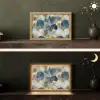Bladeren - Abstract - Goud - Blauw Light Box met kabel (Tafellamp) klein -sfeer3