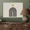 Minimalistisch - Zwarte boog - Gouden cirkel PET vilt klein -sfeer2