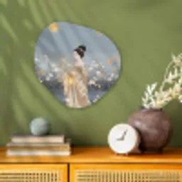 Aziatisch - Vrouw - Kimono Wandcirkel Organisch Forex 3mm klein -sfeer2