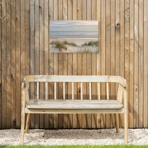 Zandstrand - Bewolkt - Duinen Tuinposter op houten frame 2 cm dik klein -sfeer4