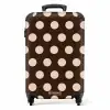 Stippen patroon in verschillende tinten bruin NBS - Handbagage koffer - Unisex middel -productfoto_recht