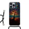 Mozaïek - Kleurrijk - Boom - Takken Hoesje iPhone 16 Pro Max met koord klein -3d
