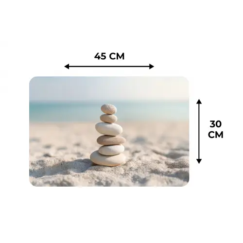 Stenen - Stapel - Zand - Zee Placemat vinyl groot -specs