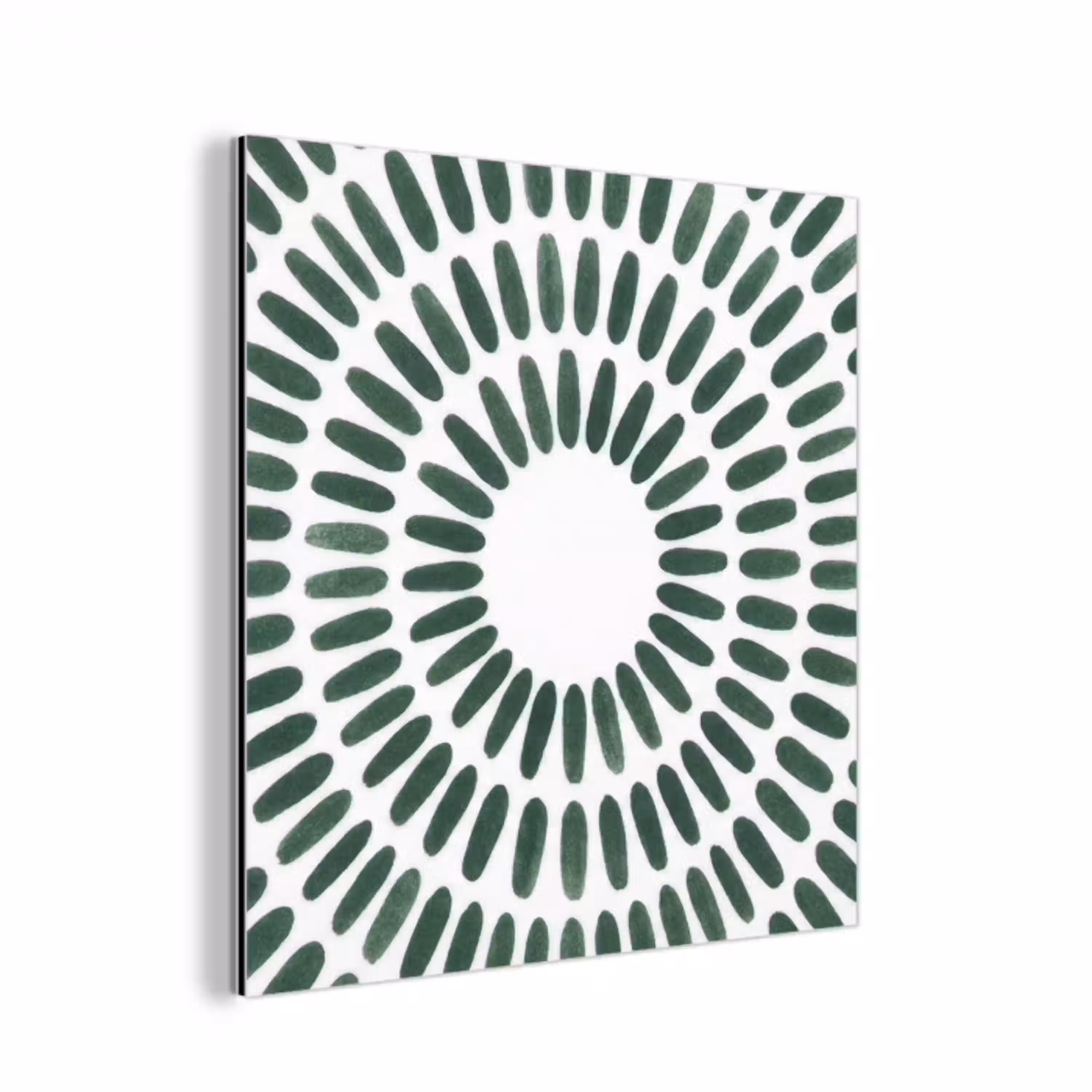 Abstract - Cirkel - Patroon - Modern - Groen aluminium wit klein -3d