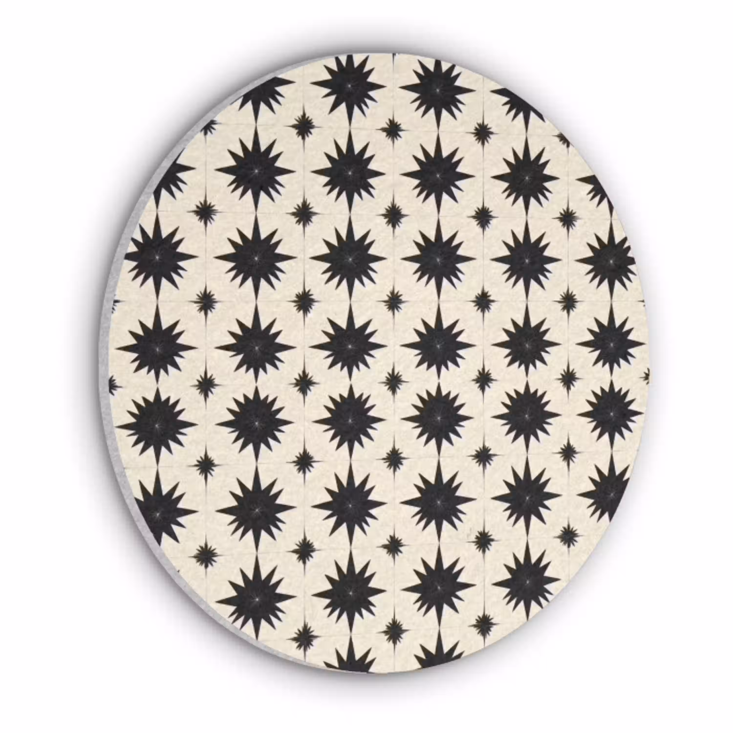 Stervormen - Geometrisch - Zwart Akoestische PET Vilt - Rond klein 838 -3d