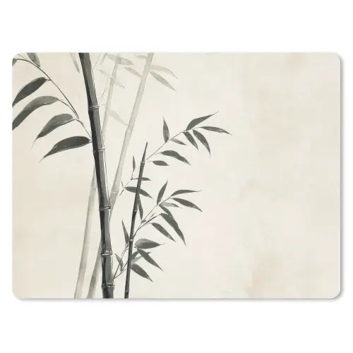 Japandi - Bamboe - Beige muismat rubber klein -3d