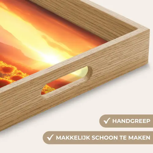 Zonnebloemen - Zonsondergang - Landschap Dienblad Rechthoek middel -USP_HandgreepNL