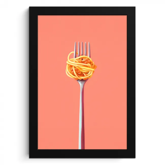 Vork - Spaghetti - Artistiek - Roze KitchenYeah - Keuken - Fotolijst klein -3d