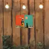 Retro - Jongen - Hond - Rood - Groen tuinposter los doek klein -sfeer1