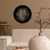 Tijger - Wilde dieren - Portret - Zwart - Dieren Wandcirkel behangsticker klein -sfeer1