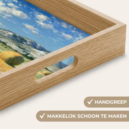 Landschap - Strobalen - Bergen - Wolken Dienblad Rechthoek middel -USP_HandgreepNL