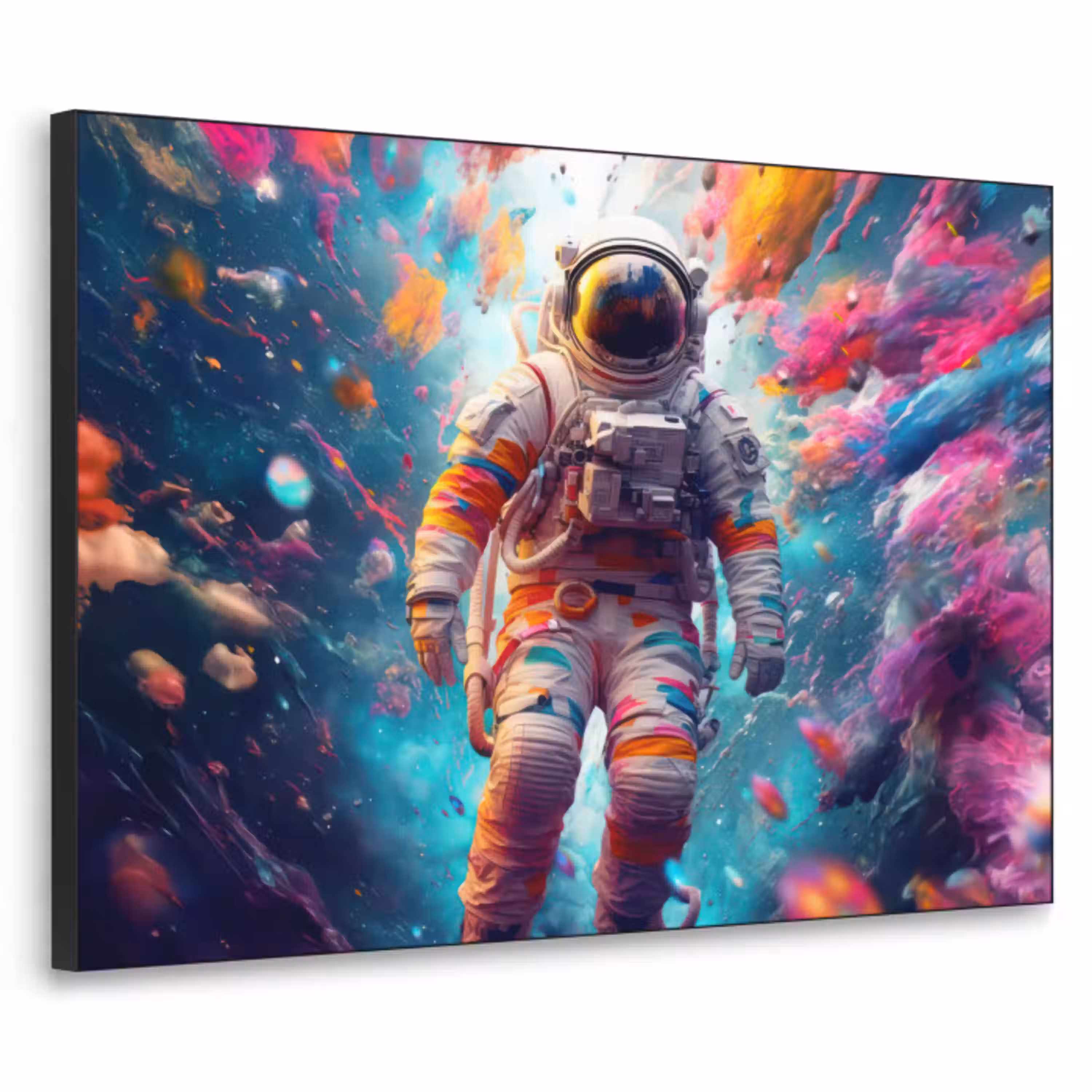 Neon - Meteoriet - Neon - Astronaut Textielframe zwart klein -3d