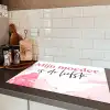 Quote - Mama - Mijn moeder is de liefste - Roze Inductie beschermer vinyl 3mm klein -sfeer3