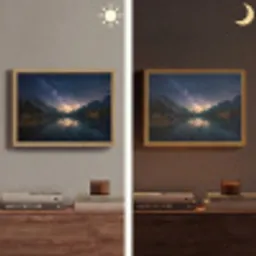 Kristalhelder meer - Bergen - Bergen Light Box met batterij (Wandlamp) middel -sfeer3