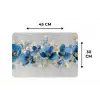 Bloemen - Blauw - Abstract Placemat vinyl groot -specs