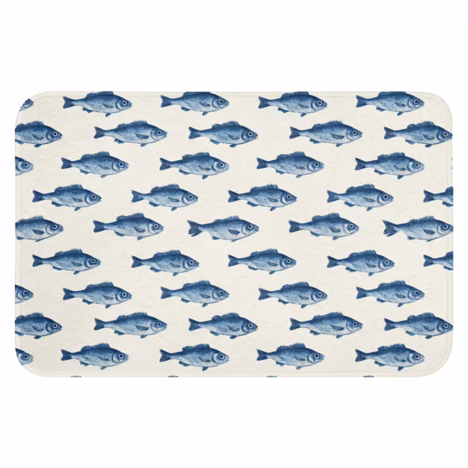 WC Vorleger - Fisch - Muster - Blau