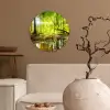 Bos - Landschap - Water - Bomen - Zon - Groen - Natuur Wandcirkel kunststof plaat 5mm dik klein -sfeer1