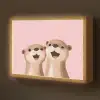 Otters - Glimlach - Bruin Light Box met batterij (Wandlamp kind) middel -z3d_website
