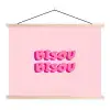 Bisou - Roze - Dikke letters textielposter latten blank klein -3d