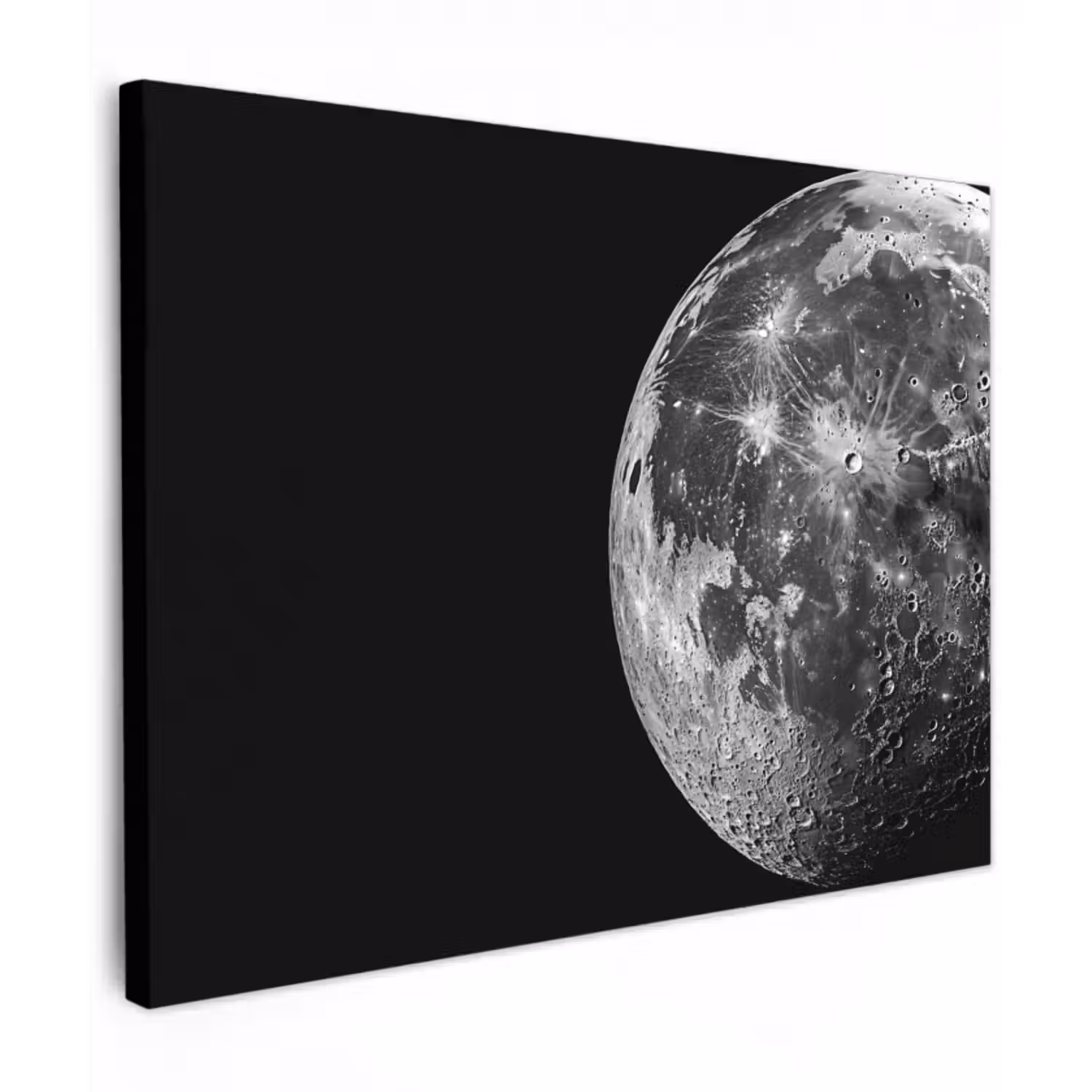 Leinwandbild - Nahaufnahme - Mond - Weiß - Textur