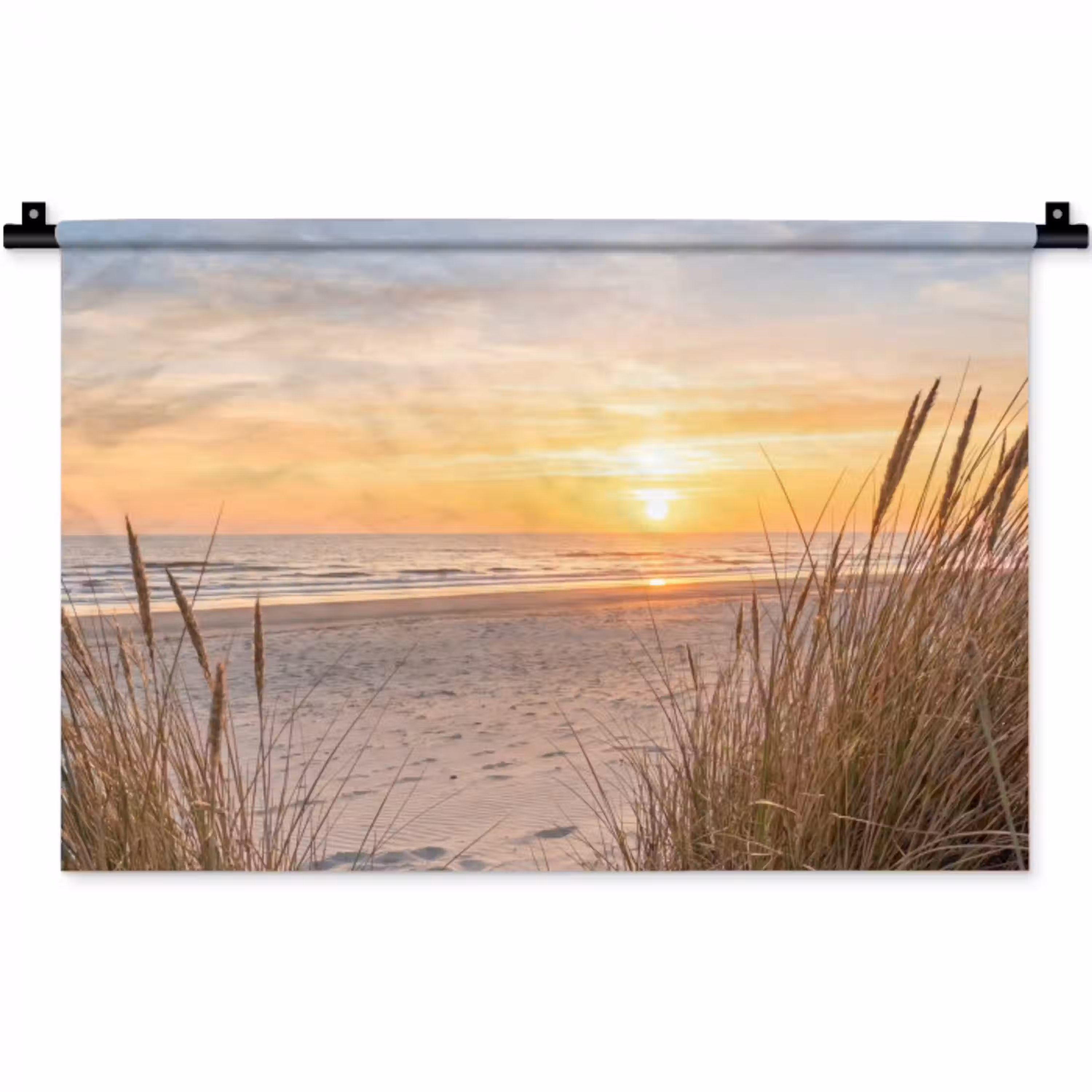 Zonsondergang - Duinen - Zee Wandkleed katoen klein -zz3d