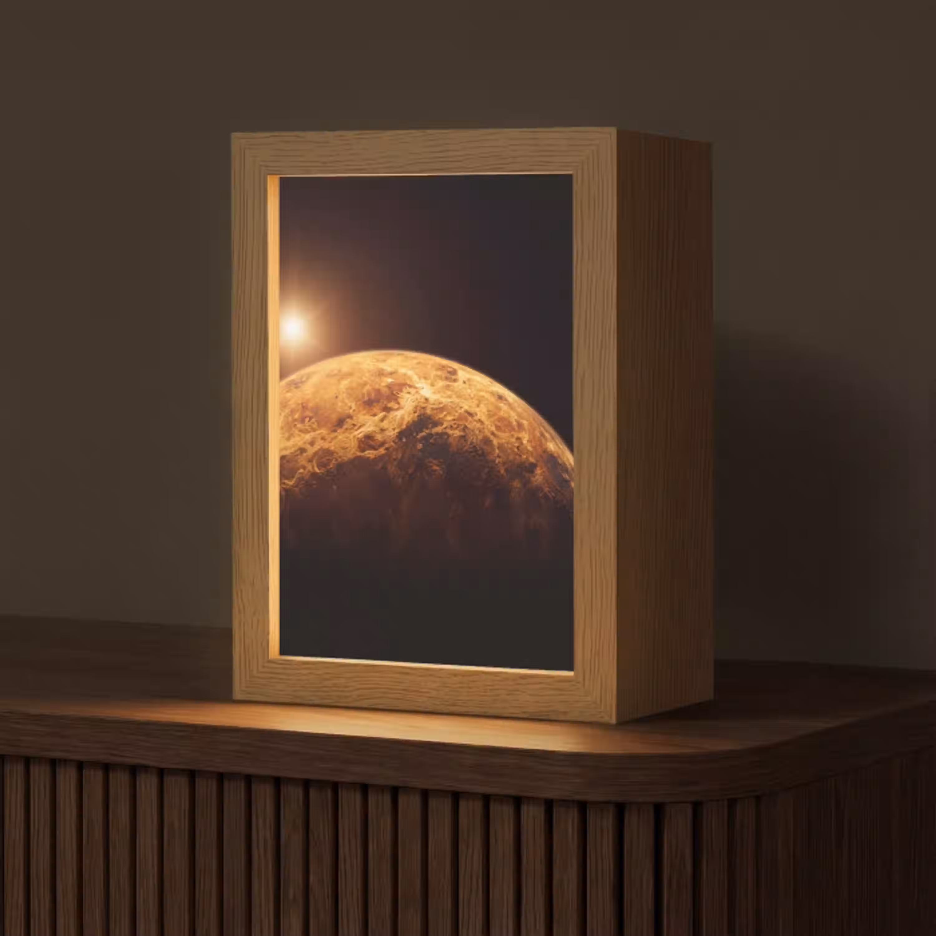 Planeet - Ruimte - Oranje Light Box met kabel (Tafellamp) klein -z3d_website