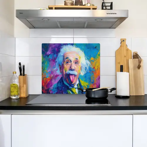Oude man - Expressief - Kleurrijk Inductie beschemer met haakjes middel -sfeer2