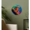 Kikker - Felgekleurd - Tak - Regenboog Wandcirkel kunststof plaat 5mm dik klein -sfeer3