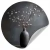 Takken - Vaas - Bolletjes - Wit Wandcirkel behangsticker klein -3d