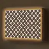 Bruin - Ruitpatroon - Geometrisch Light Box met batterij (Wandlamp) middel 907 -z3d_website