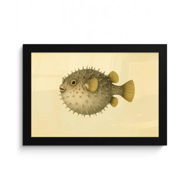 Stekels - Vis - Opgeblazen - Bruin fotolijst zwart zonder passe partout klein -3d