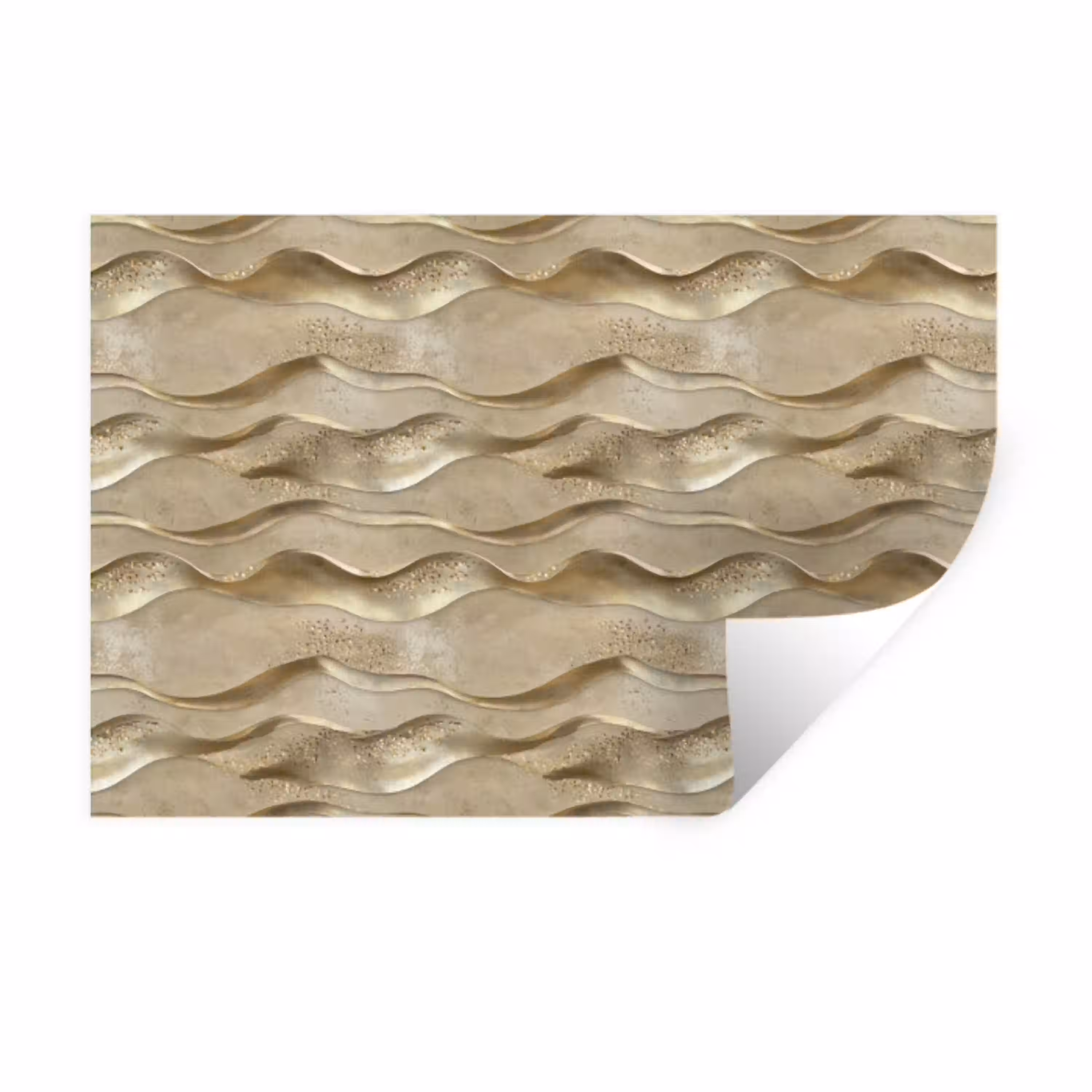 Golven - Patroon - Goud Muursticker klein 286 -3d