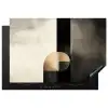 Vormen - Modern - Zwart Inductie beschermer vinyl 3mm klein -3d